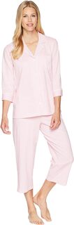 Пижамный комплект-капри Essentials Bingham Knits LAUREN Ralph Lauren, цвет Pink/White Stripe