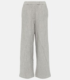 Широкие брюки из хлопка с высокой посадкой puzzle Loewe, серый