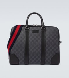 Парусиновый портфель gg supreme Gucci, черный