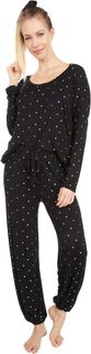 Ультрамягкая пижама из джерси с сердечками + комплект резинок для волос Plush, цвет Black Multi