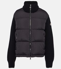 Пуховик с шерстяной отделкой Moncler, черный