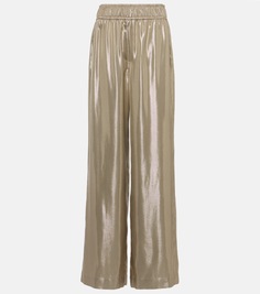Широкие брюки металлик Brunello Cucinelli, золото