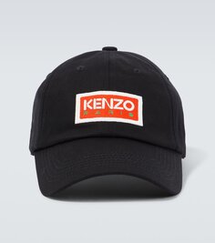 Хлопковая кепка с вышитым логотипом Kenzo, черный