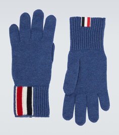 Перчатки из натуральной шерсти Thom Browne, синий