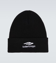 Техническая шапка с логотипом Balenciaga, черный
