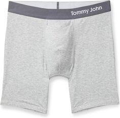 Прохладные хлопковые трусы-боксеры средней длины 6 дюймов Tommy John, цвет Heather Grey