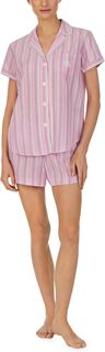 Пижама-боксер с короткими рукавами LAUREN Ralph Lauren, цвет Pink Stripe