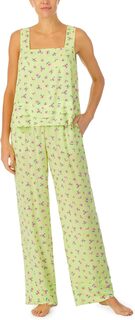 Пижамный комплект с укороченными майками и длинными брюками Sanctuary, цвет Lime Floral