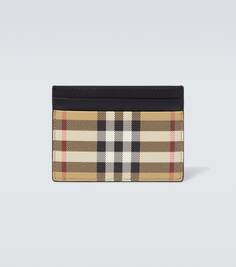 Кожаный визитница burberry в клетку Burberry, мультиколор