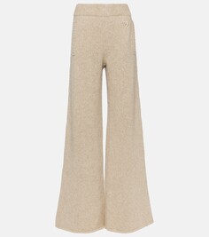 Широкие брюки из смесовой шерсти Dolce&amp;Gabbana, бежевый