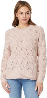 Блестящий пуловер с косой строчкой Lucky Brand, цвет Sepia Rose