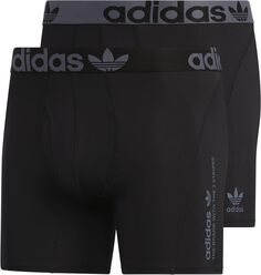 Трусы-боксеры Trefoil Athletic Comfort Fit, комплект из 2 шт. adidas, цвет Black/Onix Grey