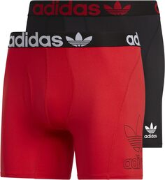 Трусы-боксеры Trefoil Athletic Comfort Fit, комплект из 2 шт. adidas, цвет Black/White/Better Scarlet