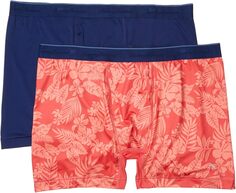 Комплект боксеров Mesh Tech, 2 шт. Tommy Bahama, цвет Solid Navy/Coral Leaves