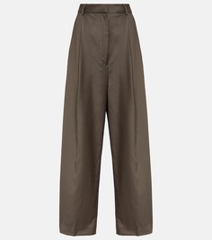 Укороченные шерстяные брюки Toteme, серый TotÊme