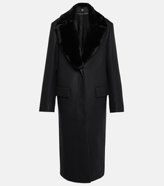 Пальто оверсайз из смесовой шерсти Toteme, черный