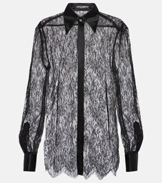 Блузка из цветочного кружева Dolce&amp;Gabbana, черный