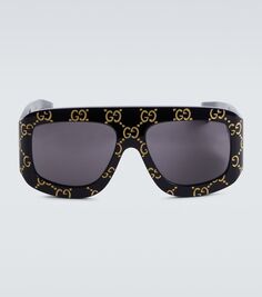 Солнцезащитные очки-оверсайз с узором gg Gucci, черный