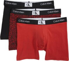 Комплект хлопковых трусов-боксеров 1996 года (3 шт.) Calvin Klein Underwear, цвет Black/Jazzberry Jam/Abstract Dots/Jazzberry Jam