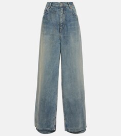 Джинсовые брюки с двойным эффектом спереди Balenciaga, синий