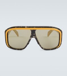 Солнцезащитные очки-щитки Moncler, коричневый