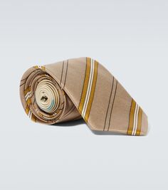 Шелковый галстук Dries Van Noten, бежевый