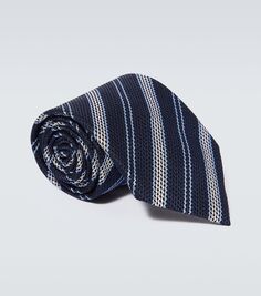 Жаккардовый шелковый галстук Zegna, синий