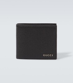 Кожаный кошелек с логотипом Gucci, черный