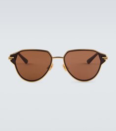 Солнцезащитные очки-авиаторы glaze Bottega Veneta, золото