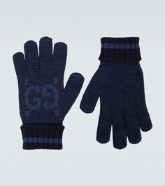 Кашемировые перчатки gg Gucci, мультиколор