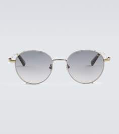 Круглые солнцезащитные очки Moncler, серебро