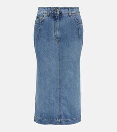 Джинсовая юбка миди с высокой посадкой Dolce&amp;Gabbana, синий