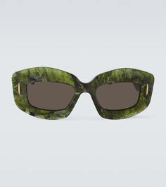 Солнцезащитные очки прямоугольной формы с экранами Loewe, зеленый