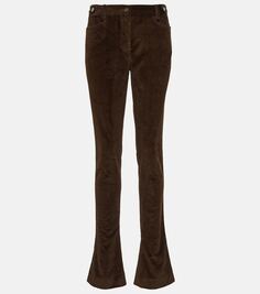 Вельветовые расклешенные брюки с низкой посадкой Dolce&amp;Gabbana, коричневый