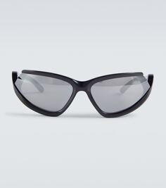 Солнцезащитные очки «кошачий» с боковым расширением Balenciaga, черный