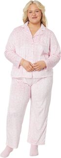 Новинки размера плюс Minky Пижама для подружки с длинными рукавами и носками Karen Neuburger, цвет Winter Brocade/Pink