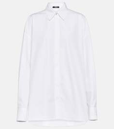 Рубашка оверсайз из хлопкового поплина Versace, белый