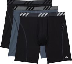 Длинные трусы-боксеры из сетки Sport Performance, комплект из 3 шт. adidas, цвет Black/Onix Grey/Black