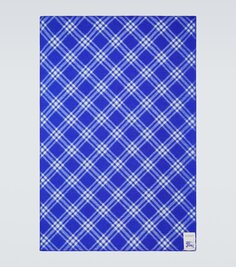 Шерстяной шарф в клетку «конный рыцарь» Burberry, синий