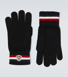 Шерстяные перчатки Moncler, синий