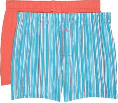 Комплект из двух трикотажных боксеров Tommy Bahama, цвет Coral/Blue Stripe