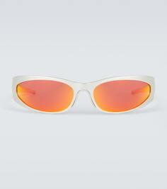Овальные солнцезащитные очки reverse xpander Balenciaga, серебро