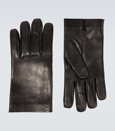 Кожаные перчатки Saint Laurent, черный