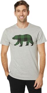 Лесно-зеленая клетчатая футболка с медведем Little Blue House by Hatley, серый