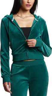 блестящая толстовка с капюшоном Juicy Couture, цвет Jade Green