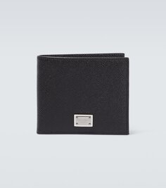 Складной кожаный кошелек с логотипом Dolce&amp;Gabbana, черный