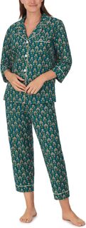 Укороченная пижама из ткани из органического хлопка с рукавами 3/4 Bedhead PJs, цвет Trumpet Flowers