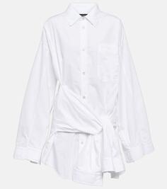 Хлопковое платье-рубашка Balenciaga, белый