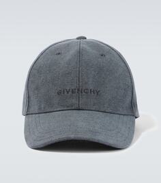 Хлопковая кепка с вышивкой Givenchy, серый