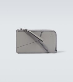 Кожаный кошелек-пазл на молнии Loewe, серый